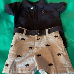 Ralph Lauren Polo shirt & shorts size 6 month